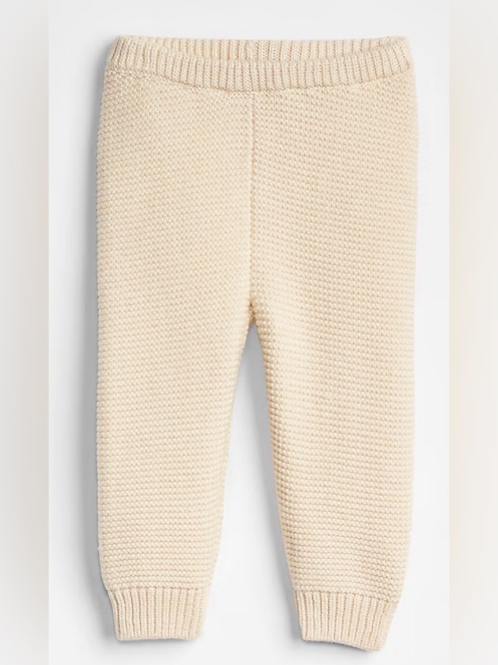 *4/$20* Gap Baby Cotton Knit Sweater Pants, Cream, sz 6-12 months